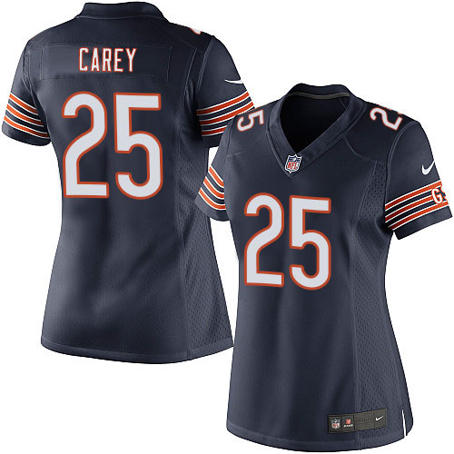 Women's Limited Ka'Deem Carey Nike Jersey Navy Blue Home - #25 NFL Chicago Bears